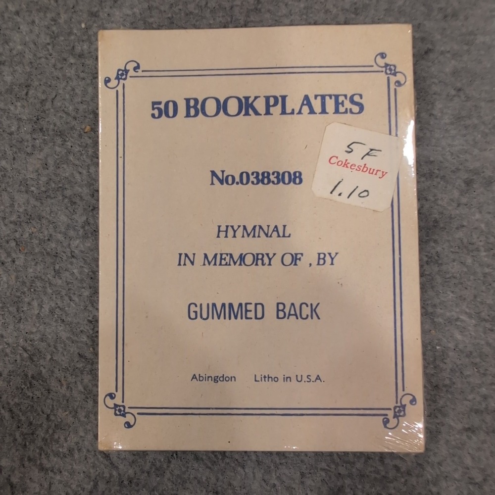 Lot of 50 Blank Vintage Abingdon Hymnal Bookplates Memorial In Memory Of - Picture 2 of 4